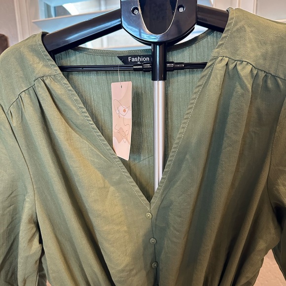 NWT Boho Green Maxi Dress - Picture 4 of 10